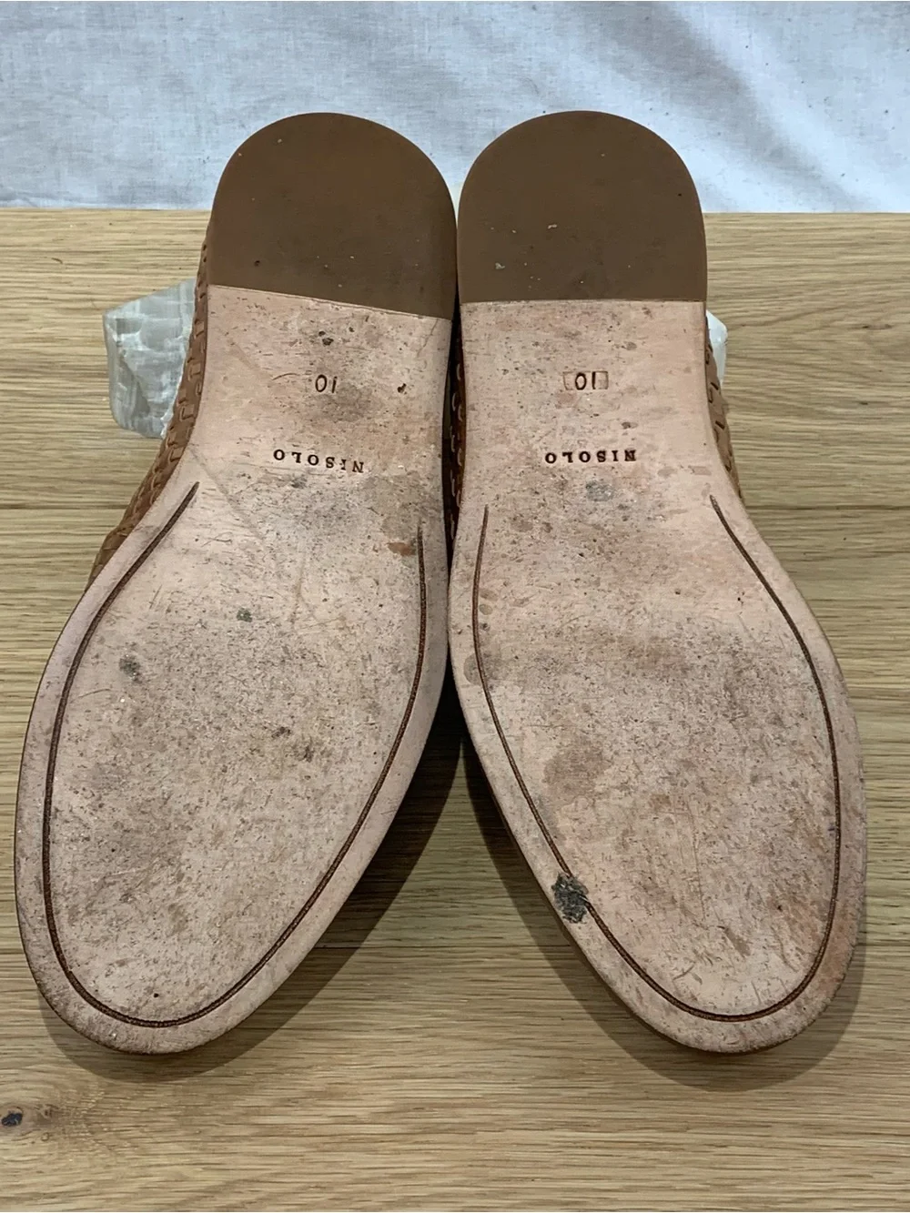 Nisolo Woven Leather Slip-On Loafers in Brown